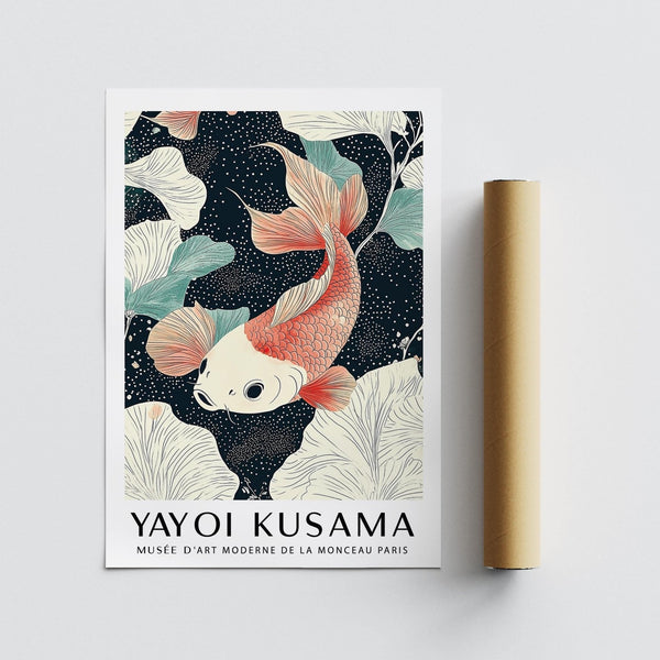 Wall decor print of koi fish in Koi Carp Wall Art style with soft textures.