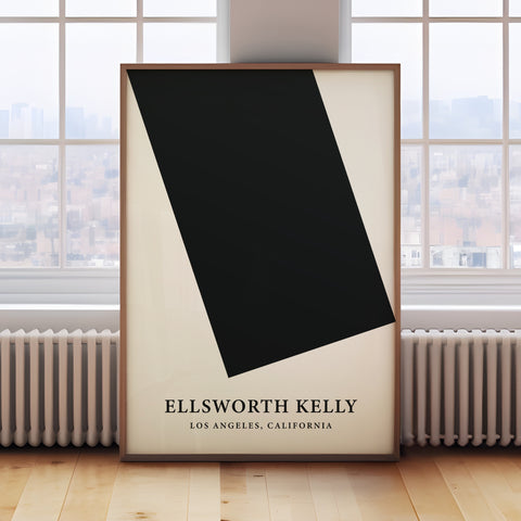 Ellsworth Kelly-inspired modern minimalist black and white poster
