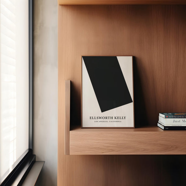 Geometric black and white office wall art for minimalist decor