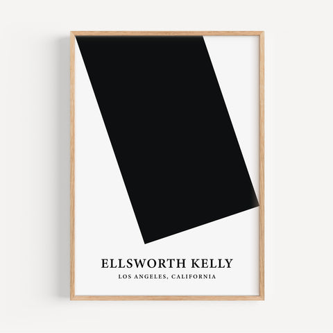 Ellsworth Kelly-inspired modern minimalist black and white poster
