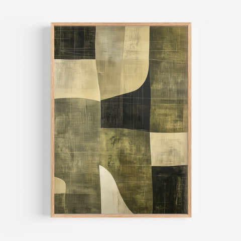 Minimalist geometric Wabi Sabi wall art with natural tones for modern decor