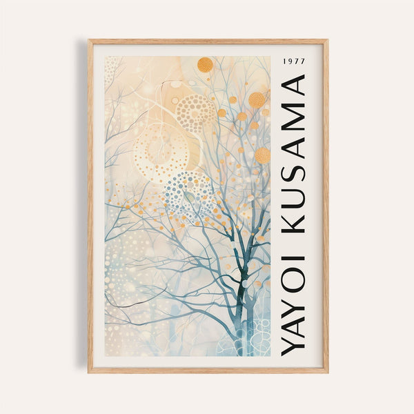 Dreamy tree silhouettes in abstract sitting room art print