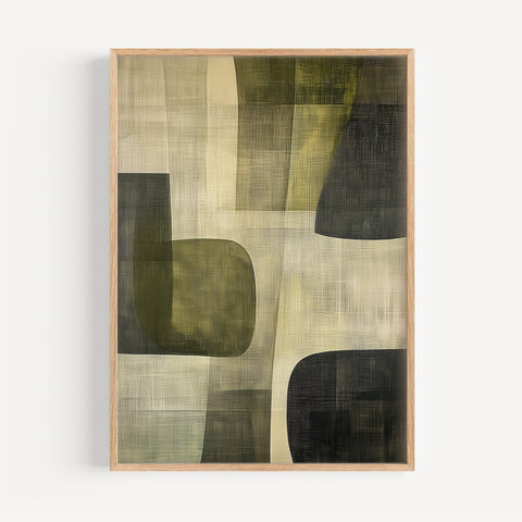 Minimalist geometric Wabi Sabi wall art with natural tones for modern decor