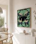 Detail crop of deer head and spotted coat on Colorful Animal Wall Art poster