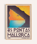 Mallorca Climbing Poster front view featuring Es Pontas limestone arch
