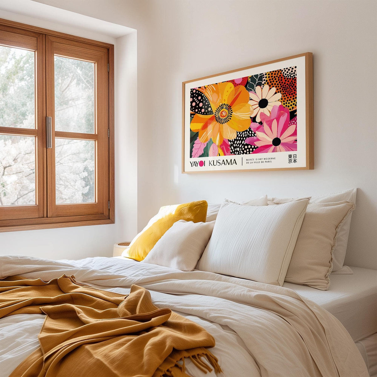 floral poster art with dynamic colour contrasts