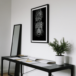 Leopard Photography Print highlighting crisp fur patterns and intense gaze