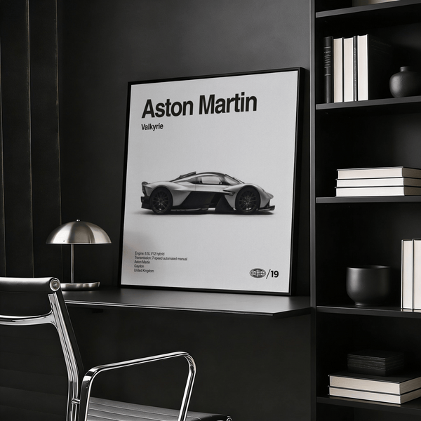 Aston Martin Wall Art with Black and White style for living room poster