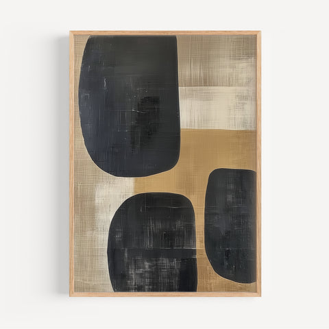 Earthbound Shapes Wabi Sabi-inspired wall art with organic geometric shapes