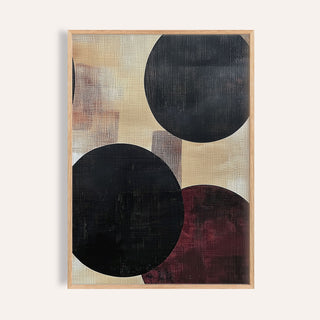 Abstract neutral art with minimalist circle design