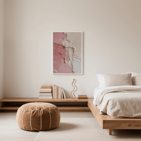 Textured Pink Wabi Sabi Poster in Pink and Beige for bedroom art print