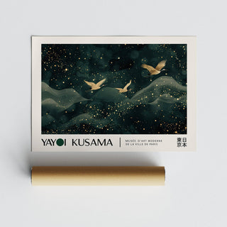 High-quality Japanese wall hanging with Kusama-inspired style