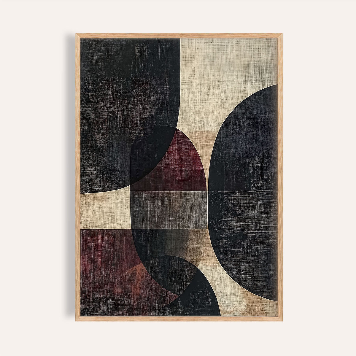 Red and black circle design in wall posters for living room