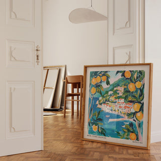 Coastal artwork from our Amalfi Wall Art series with a bright Mediterranean palette.
