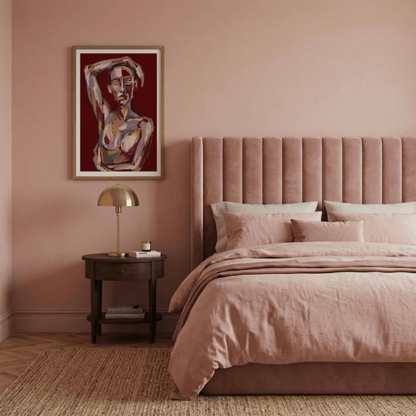 Contemporary Figure Art poster featuring a central abstract portrait figure