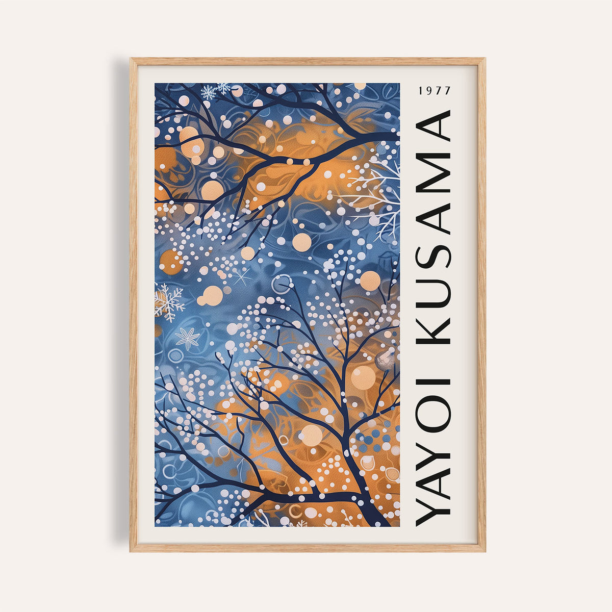Blue wall art for living room with starry night theme and golden highlights