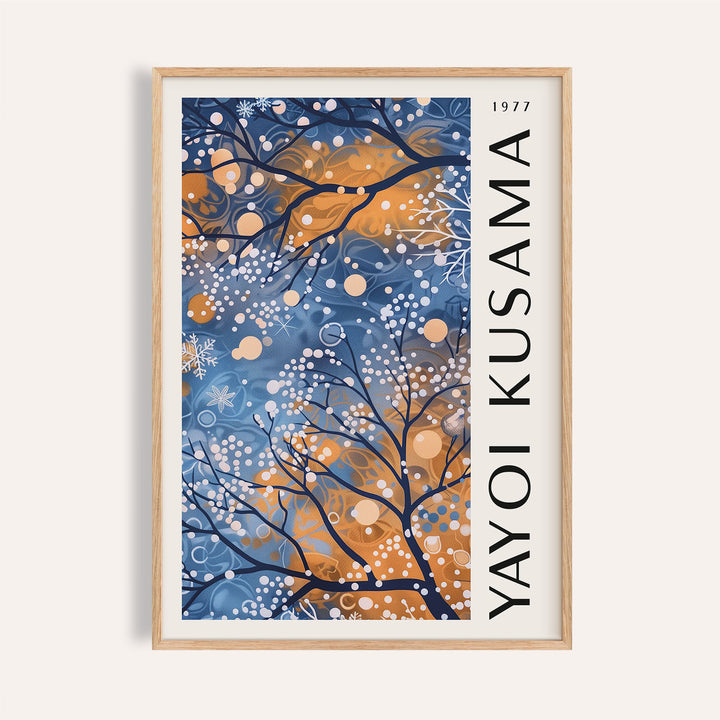 Blue wall art for living room with starry night theme and golden highlights