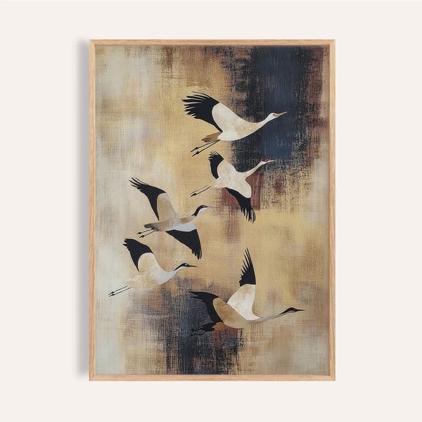 bird wall art featuring elegant crane designs