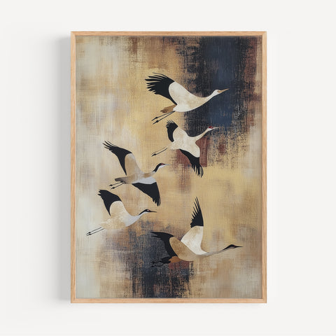 Elegant Japanese bird art print for modern decor