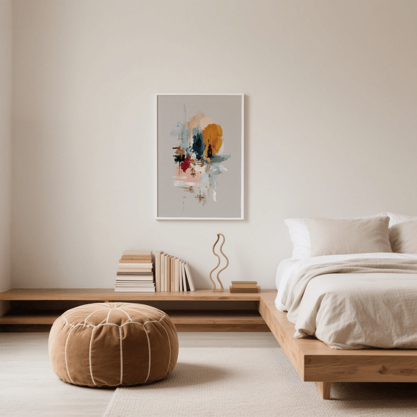Abstract Wall Art print featuring Multicolored, Beige, Gray for bedroom
