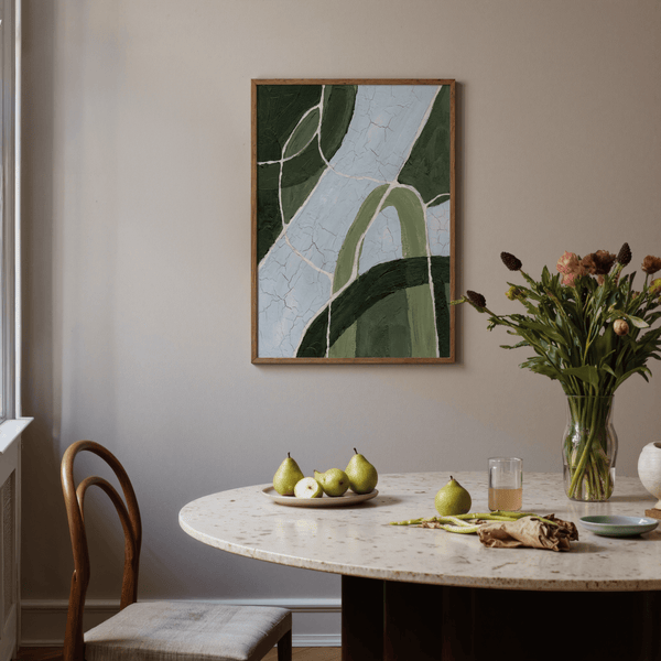 Green and Blue Art decorative poster using Green and Blue for study room