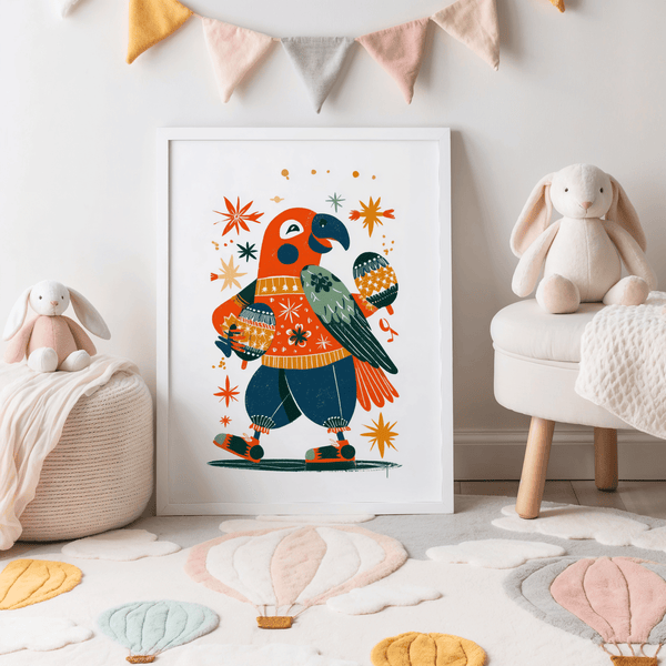 Playful Animal Poster Multicolored wall decor for classroom