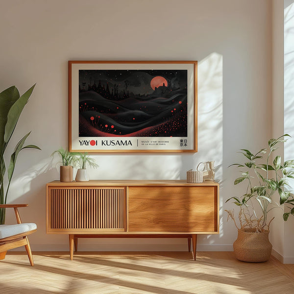 Premium-quality moon print showcasing floral and lunar elements