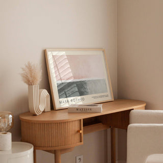 Extended format horizontal wall decor with pastel palette for living rooms