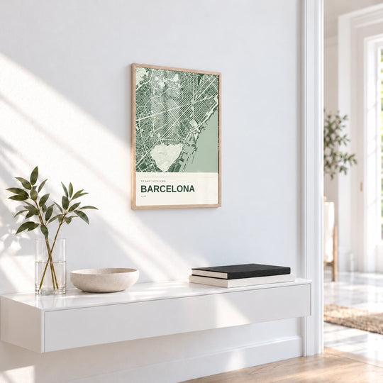 Stampa mappa a colori di Barcellona