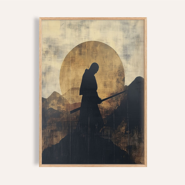 Japanese art for sale featuring a samurai silhouette