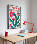 Retro cactus wall décor in the style of Mexican heritage art.