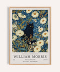 Vintage botanical Black Cat Art Print ideal for home libraries
