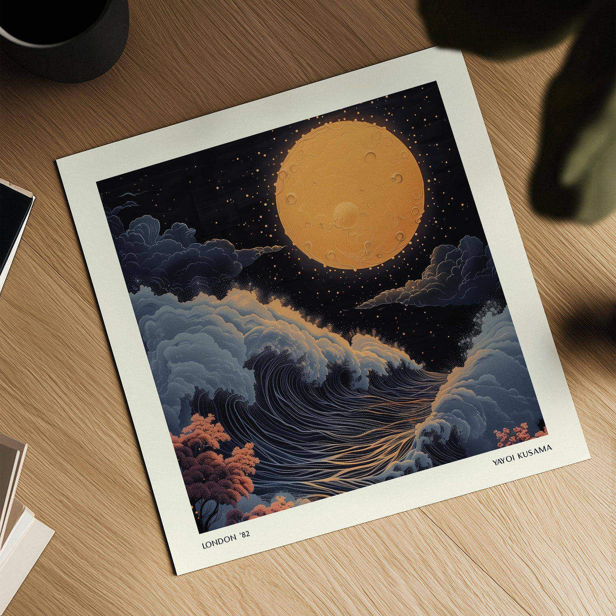 Modern Japanese art pictures with minimalist ocean designs