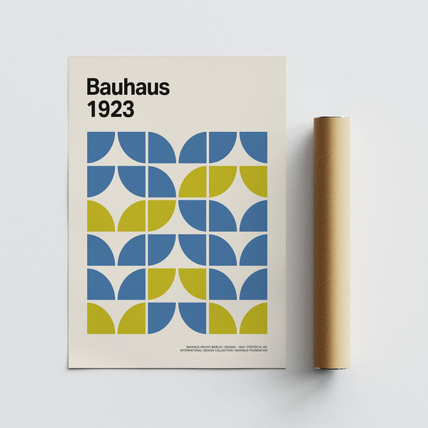 Poster design labeled Bauhaus 1923, used as Modern Office Wall Decor.