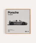 Porsche Car Art Print in black and white for office wall art