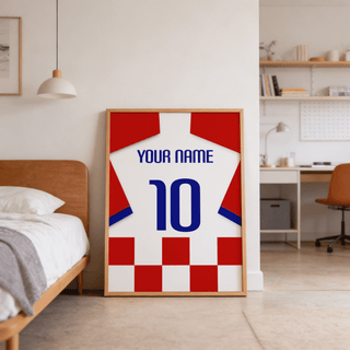 Graphic kit print Croatia Football Shirt Poster with checkerboard hem detail