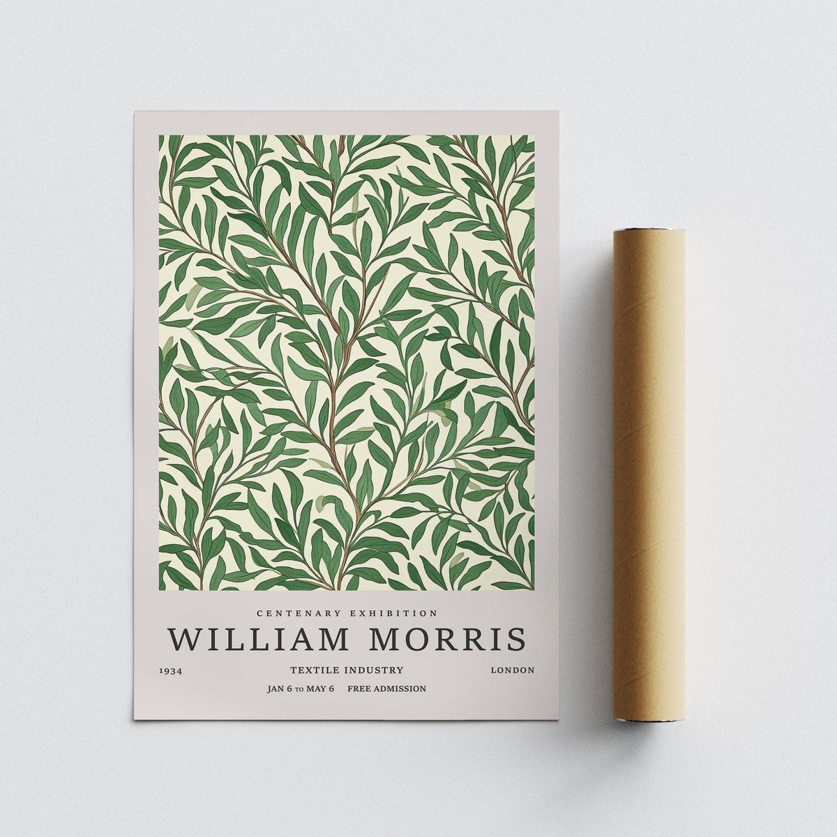 Minimalist nature-themed classic art posters with leafy motif