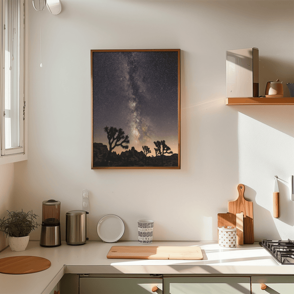 Night Desert Poster Pink and Purple hues for dorm room wall art