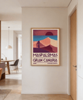 Maspalomas Vintage Wall Art square print highlighting sun circle and flowing dune lines