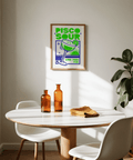 Pisco Sour Wall Art with bold Blue accent, great for dining space print