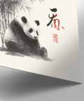Panda Art Print Gray and White for child's room wall art