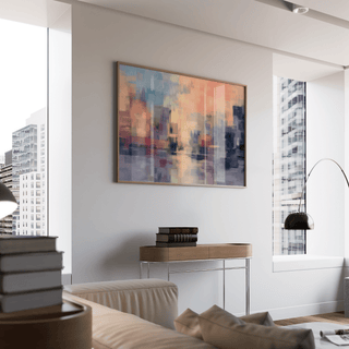 Abstract Sunset Art Print in multicolored shades for hallway art print
