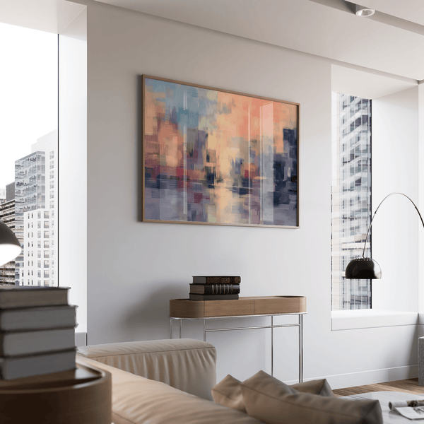 Abstract Sunset Art Print in multicolored shades for hallway art print