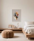 Colorful Poster Print featuring gray and beige for bedroom decor art print