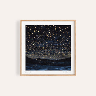 Starry Night Print featuring glowing celestial lights