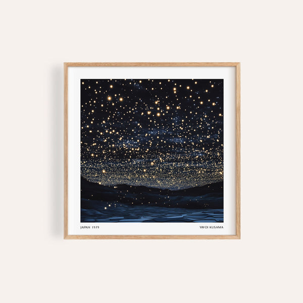 Starry Night Print featuring glowing celestial lights
