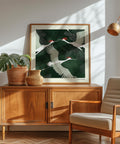 Red-crowned bird poster for nature-inspired decor.