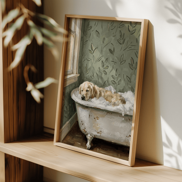 Golden Retriever Wall Art featuring White highlights, nursery wall art option