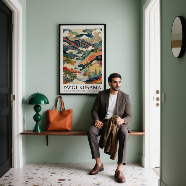 Large Yayoi Kusama print for statement wall decor