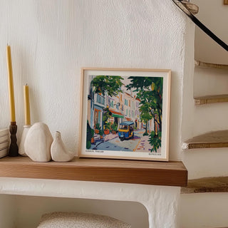 Holiday prints featuring vibrant storefronts and tuk-tuk ride

